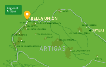 Mapa oficina regional Artigas